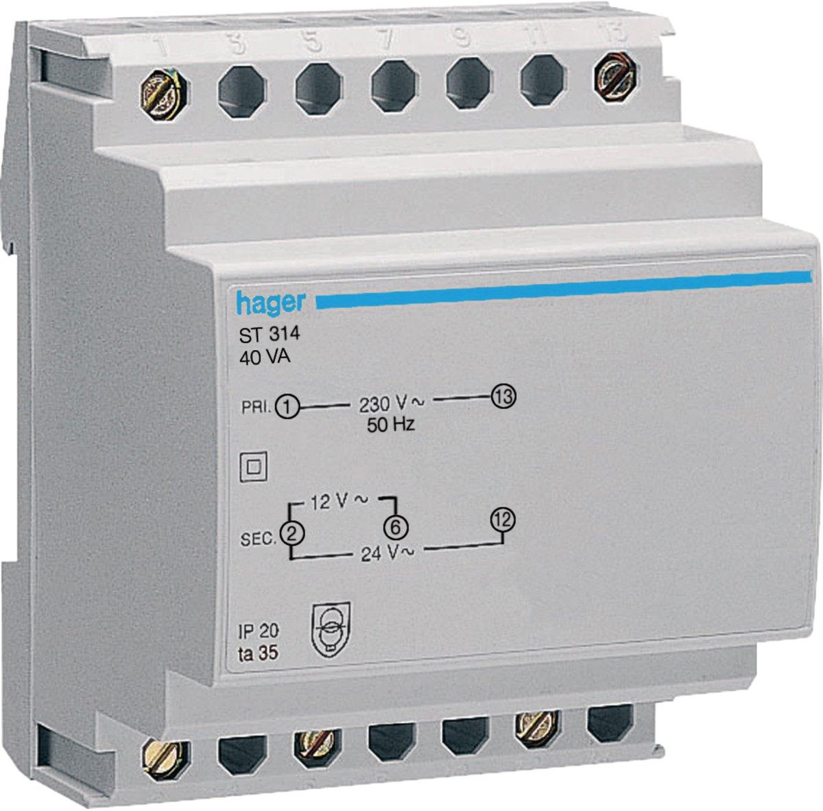 Sicherheitstrafo 230V / 12V + 24V 40VA 4PLE