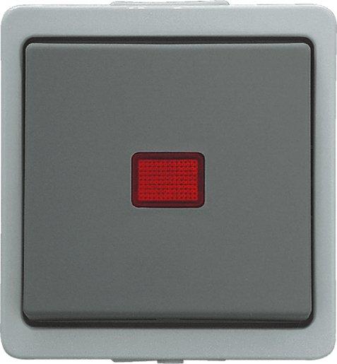 Feuchtraumtaster mit Symbol und seperatem Meldekontakt