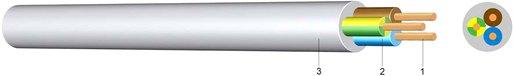 PVC Schlauchleitung mittel YMM-O 2x1,5 hellgrau Eca 50m Bund