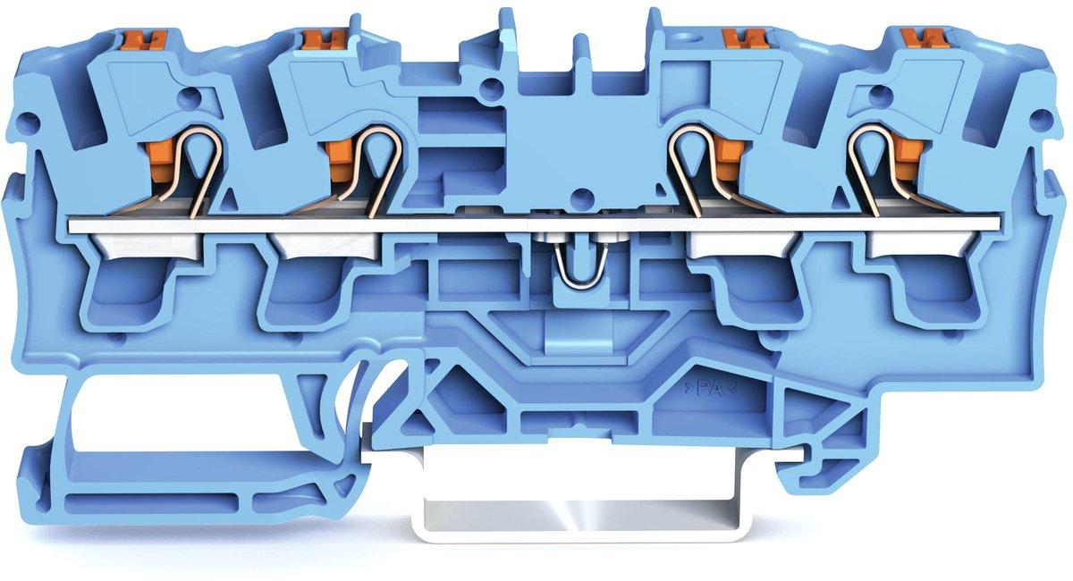 4-Leiter-Durchgangsklemme mit Drücker 4 mm² mit Prüföffnung für Anwendungen Ex i