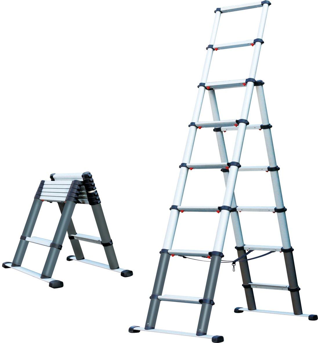 Aluminium Teleskop Stehleiter 8 Stufen