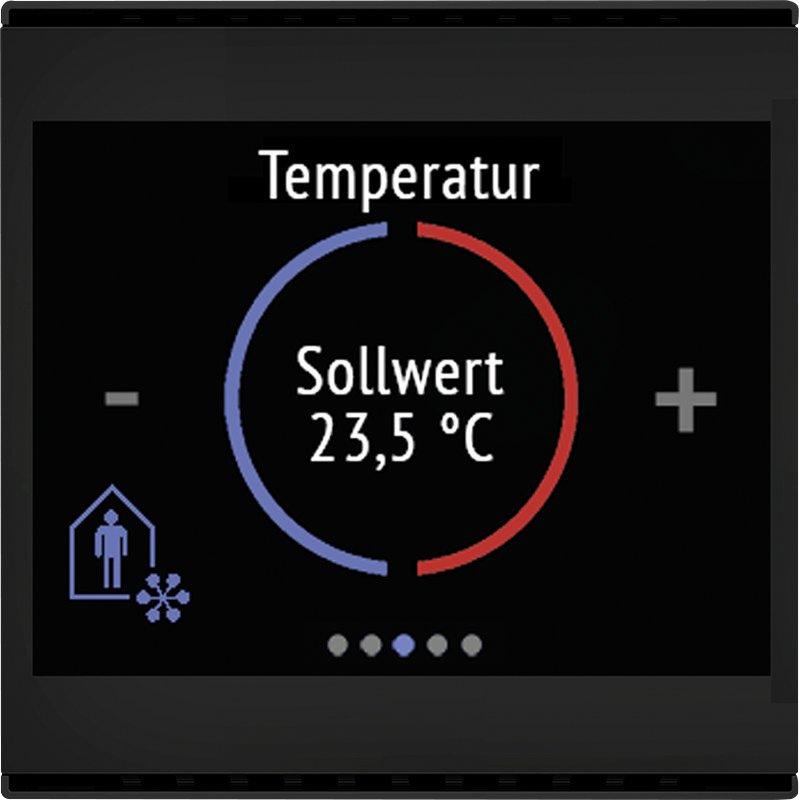 KNX 55x55mm CALA v3 mit Temperaturfühler schwarz
