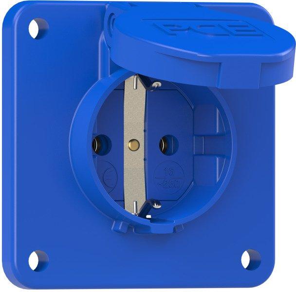 Schutzkontaktsteckdose 16A 3polig 250V IP54 P-Nova blau