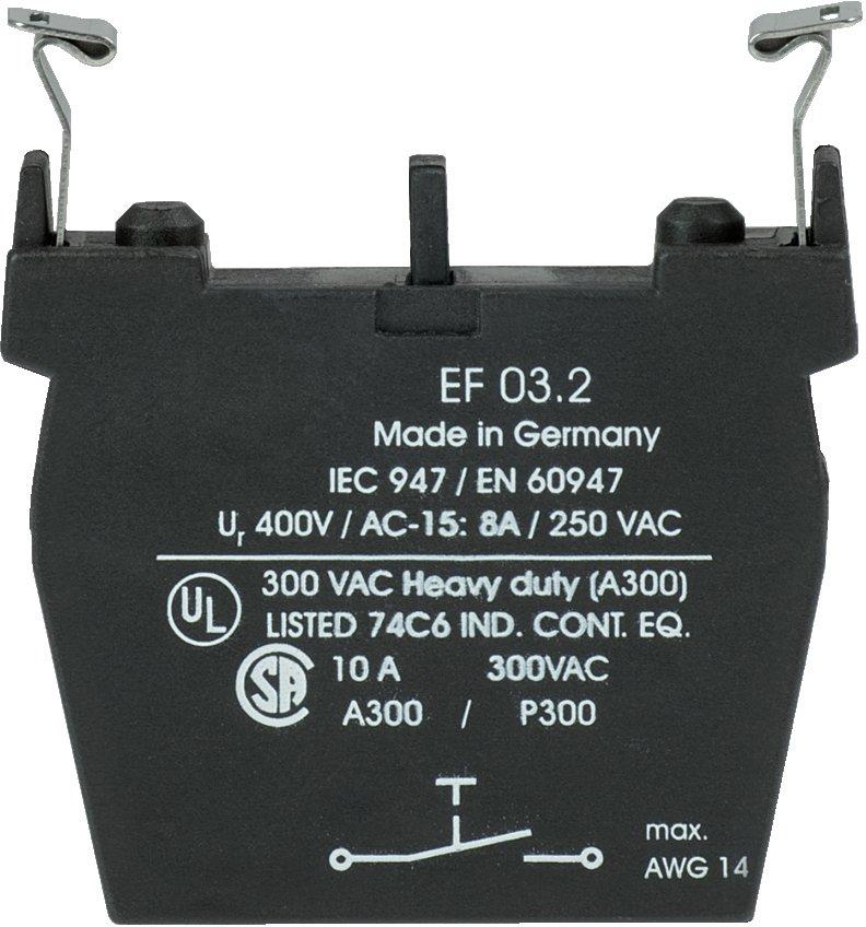 Befehls- und Meldegeräte Kontaktbezeichnung 13-14 1 Schließer