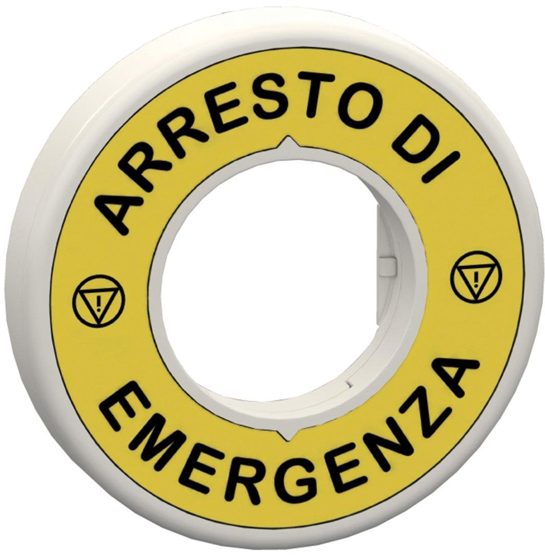 Beleuchtbares Schild für Not-Aus/Not-Halt 1 LED rot 24V ARRESTO DI EMERGENZA
