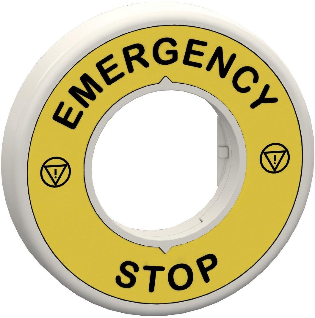 Beleuchtbares Schild für Not-Aus/Not-Halt 2 LEDs weiß/rot 24V EMERGENCY STOP
