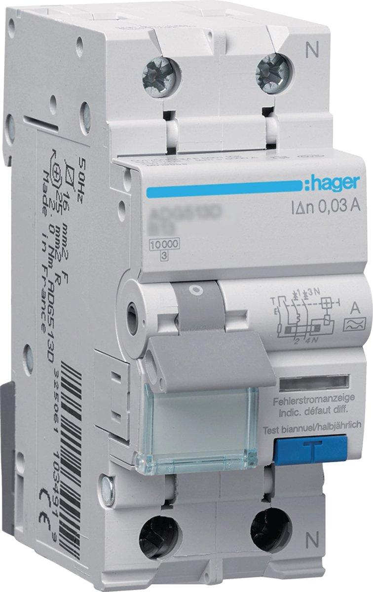 Fehlerstrom-Leistungsschalter 1P+N 10kA B-13A 30mA Typ A-G