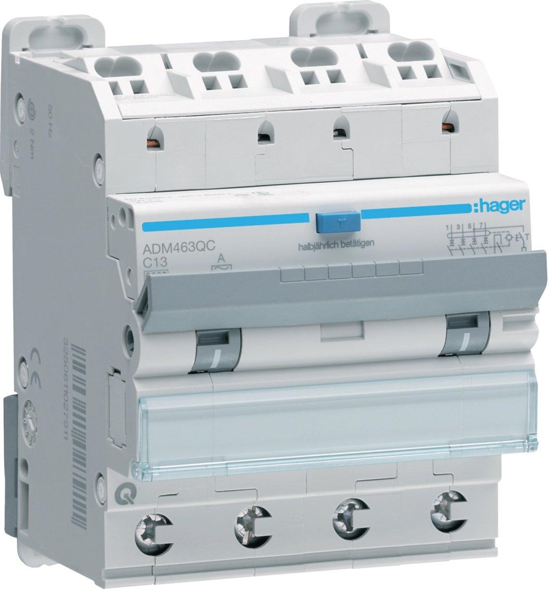 Fehlerstrom-Leistungsschalter 4-polig 6kA C-13A 30mA A QC/QB