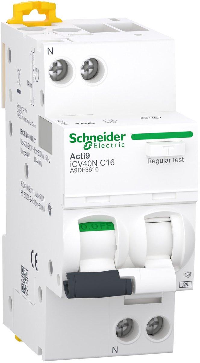 Acti9 iCV40N Fehlerstrom- Leitungsschutzschalter 1+N 6 kA C-Char 16 A Typ A-SI