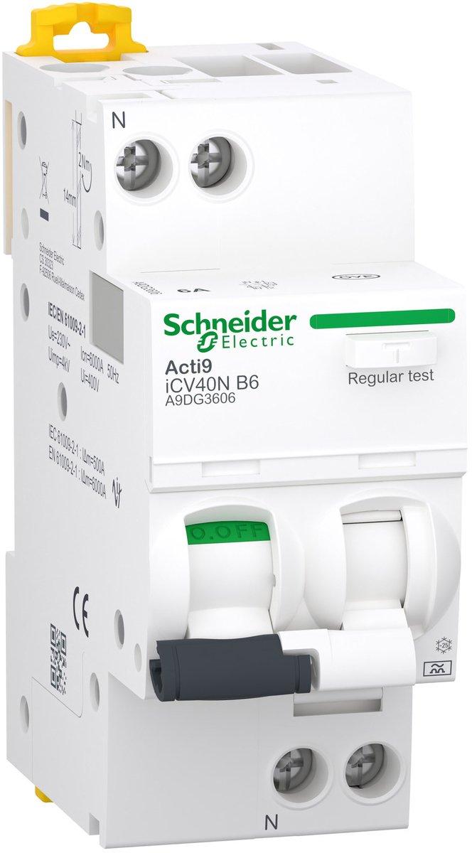 Acti9 iCV40N Fehlerstrom- Leitungsschutzschalter 1+N 6 kA B-Char 6 A Typ A