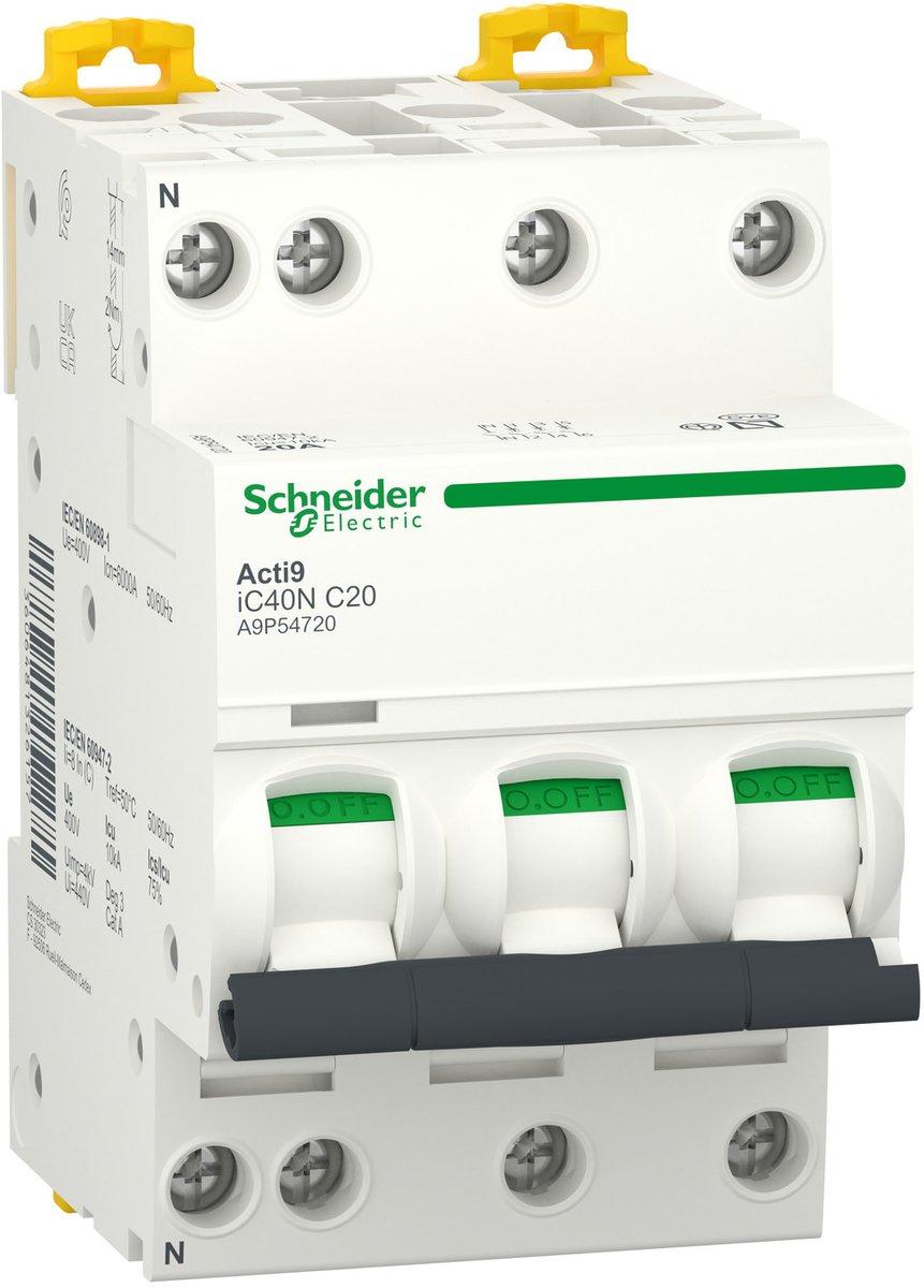 LS-Schalter Acti9 iC40N 3P+N 20A C Kurve 6kA/10kA