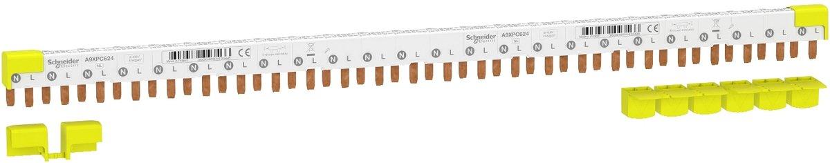 Acti9 Kammschiene GELB 1+N für 80 A - 24 Module