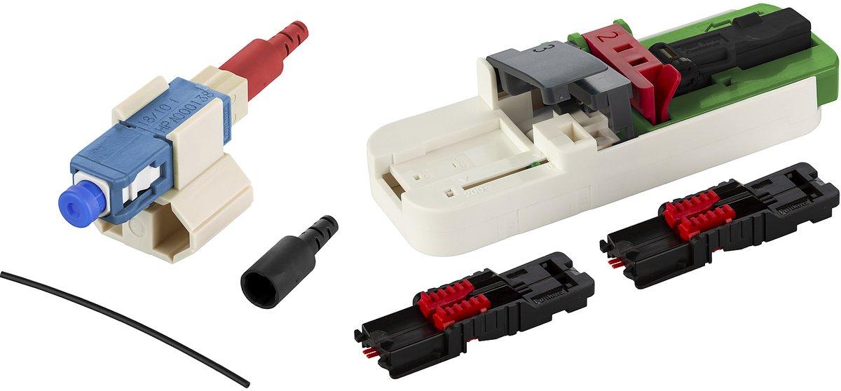 OpDAT FAST Hybrid Steckerbausatz SC UPC OS2 20 Stück für Adern Ø 0,25 + 0,9 mm