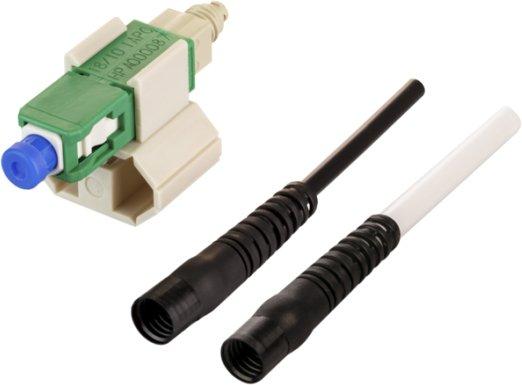 OpDAT FAST Hybrid Steckerbausatz SC APC OS2 10 Stück für Kabel Ø 2,0 + 3,0 mm