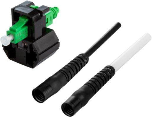 OpDAT FAST Hybrid Steckerbausatz LC APC OS2 10 Stück für Kabel Ø 2,0 + 3,0 mm