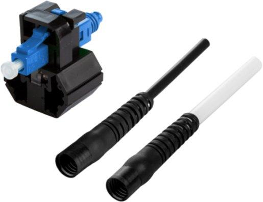 OpDAT FAST Hybrid Steckerbausatz LC UPC OS2 10 Stück für Kabel Ø 2,0 + 3,0 mm