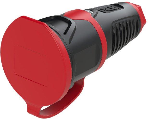 Taurus2 Gummikupplung mit Deckelband schwarz/rot 16A IP54