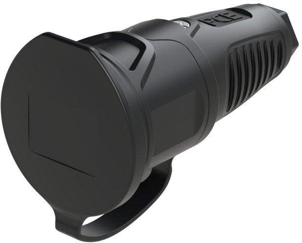Taurus2 Gummikupplung mit Deckelband schwarz 16A IP54