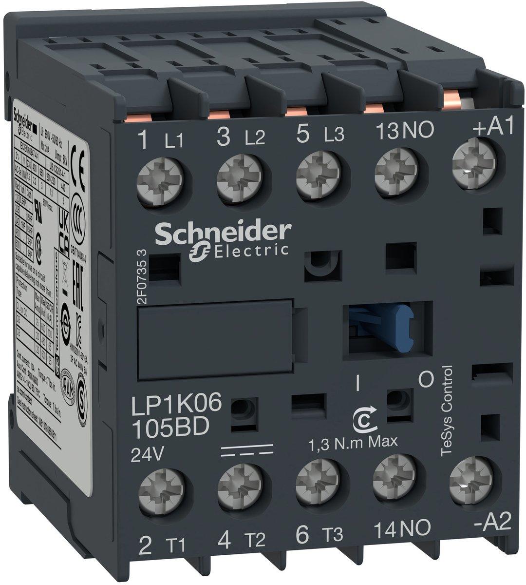 Leistungsschütz 3p+1S 4kW/400V/AC3 9A 24V DC