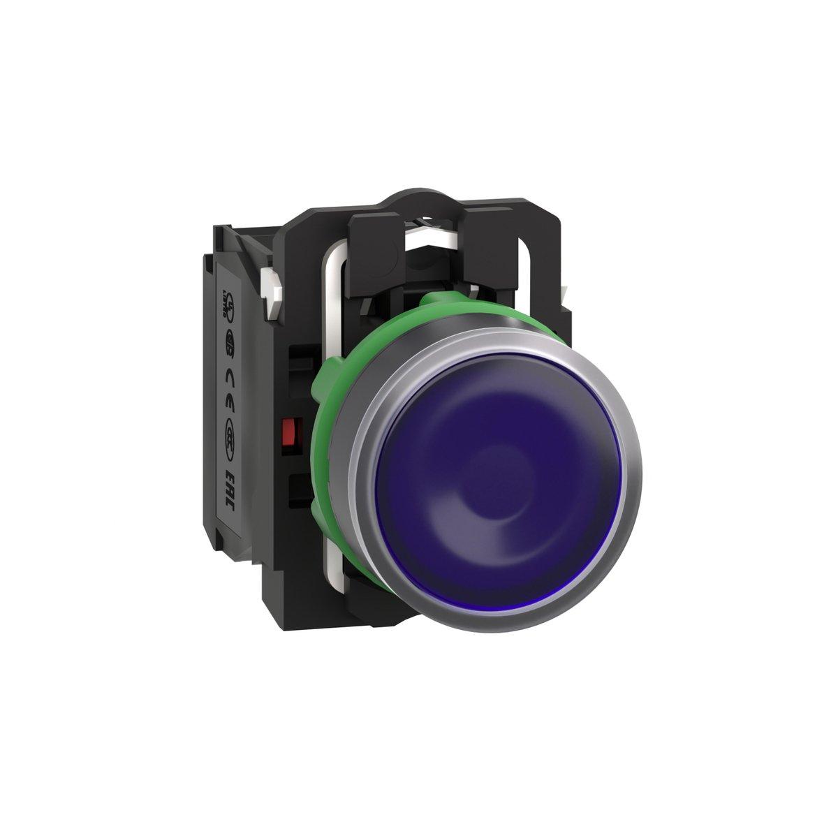 Leuchtdrucktaster Harmony XB5 Kunststoff blau 22mm universe. LED glatte Kalotte