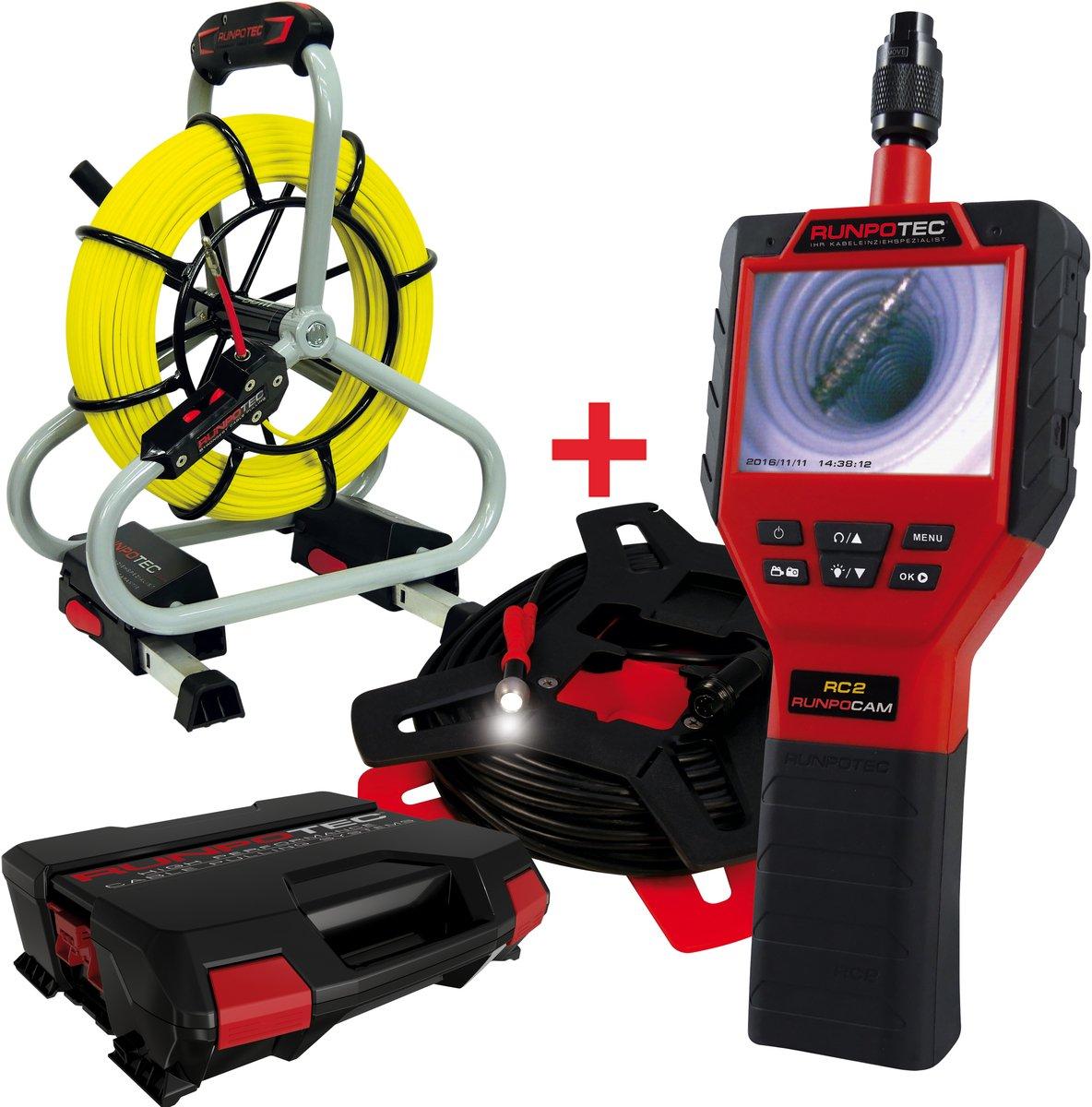 RUNPOCAM RC2 - 50 METER + PROFI SET Glasfaserstab Ø 4,5mm 50m