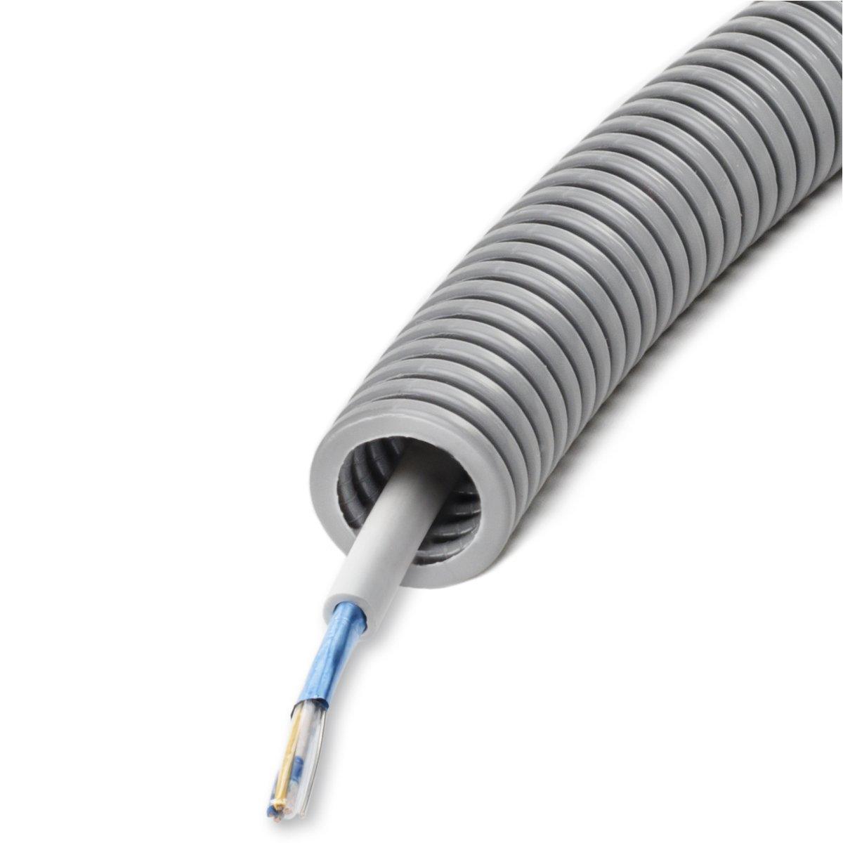 Panzerrohr vorverdrahtet FXPR 20 grau mit Cat7 Kabel 50m