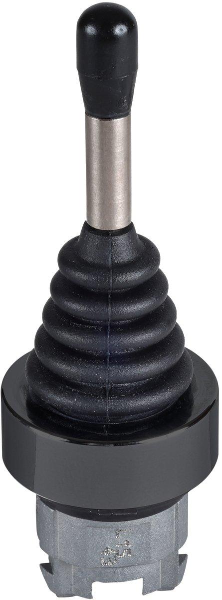 Joystick 2 Richtungen Ø 22 mit Rückz. Nullst. Frontring schwarz Metall