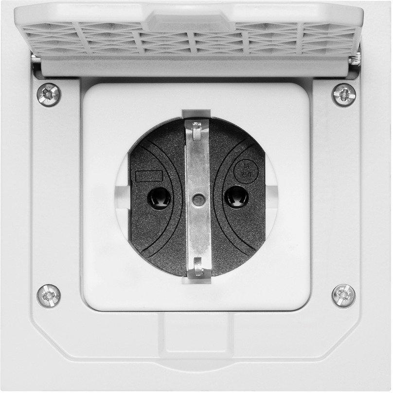 Einbaugehäuse Alu-Druckguss grau mit SCHUKO-Steckdose IP41