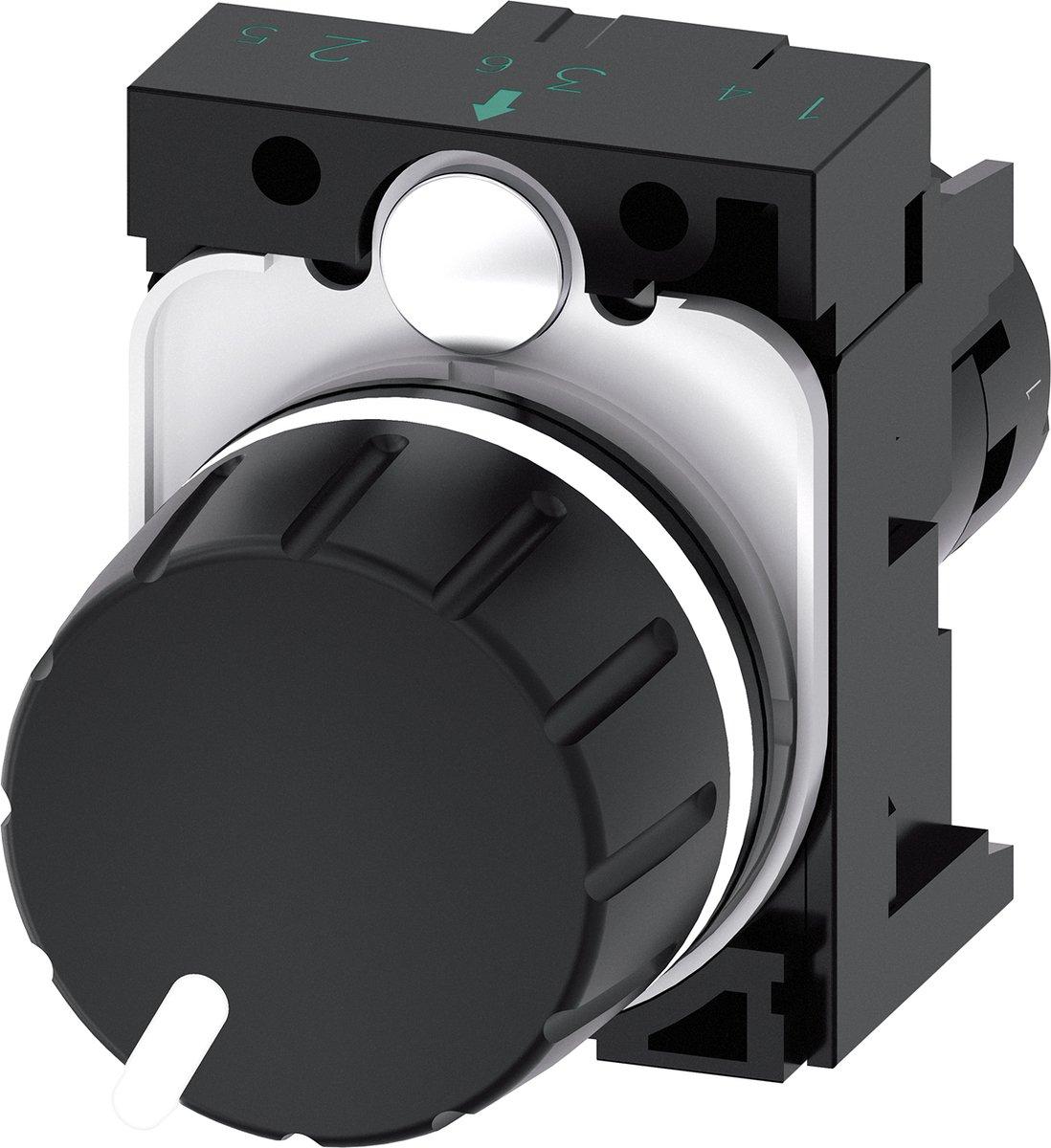 Potentiometer 22mm rund Kunststoff schwarz 100 kOhm mit Halter