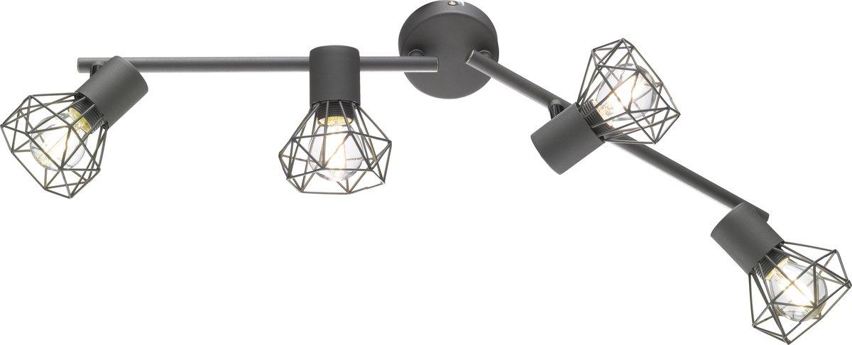 Decken/Wandleuchte Ran grau Drahtschirm 3xE14 40W