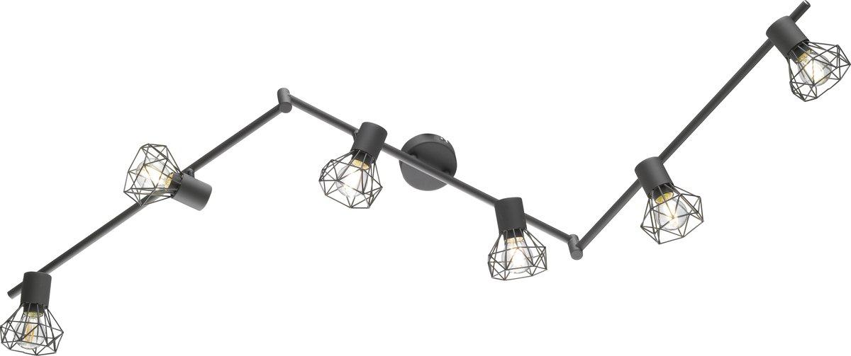 Decken/Wandleuchte Ran grau Drahtschirm 6xE14 40W