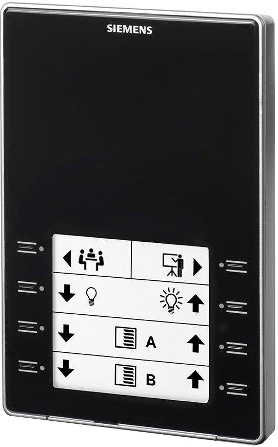 Wandmontage-Raumbediengerät mit bedruckbarem Schaltfeld KNX-S schwarz