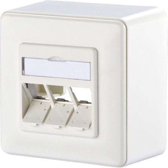 Modul Anschlussdose AP 3 Port unbestückt reinweiß