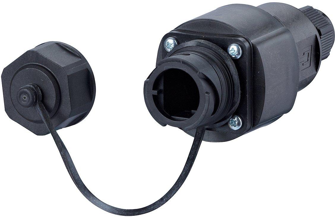 E-DAT Industry IP67 V1 Kabelkupplung + RJ45 field jack insert Kat.6 Class EA T56