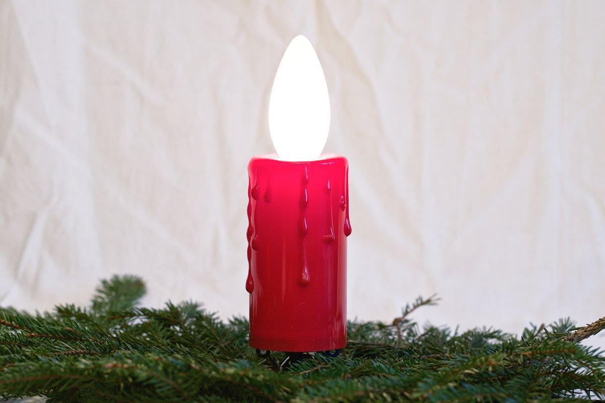 Adventskranzlichterkette 4-tlg. Kerzenlampen E14 klar 230V/15W rot