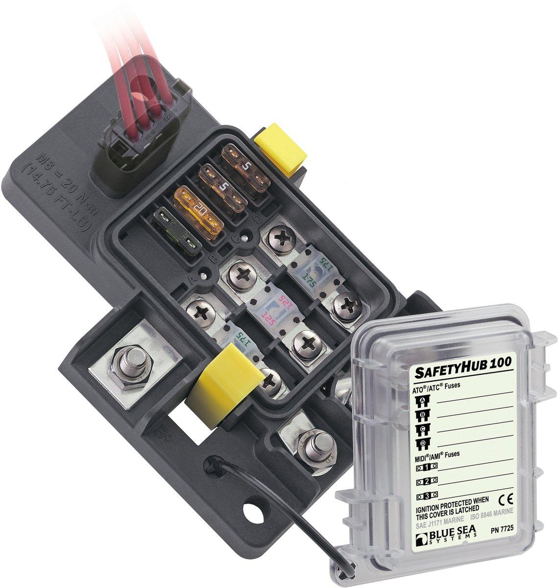 Sicherungshalter für 3x MIDI/AMI und 4x ATO/ATC, IP 66