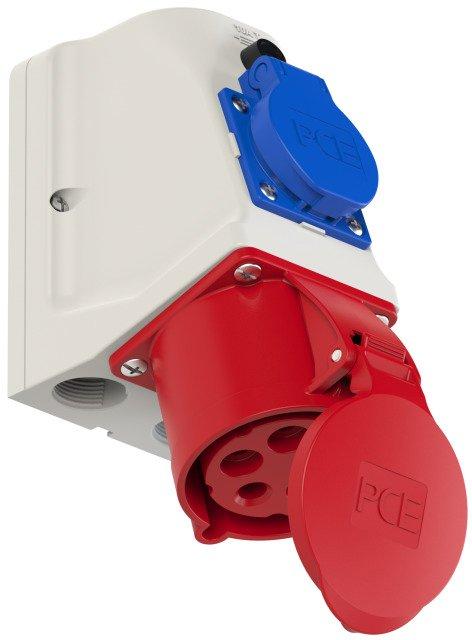 CEE-Wandsteckdose-Combo 32A 5p 6h IP44 400V