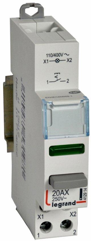 Druckschalter CX3 20A 1 Schließer+LED Grün 110/400VAC/DC AC-12 1TE