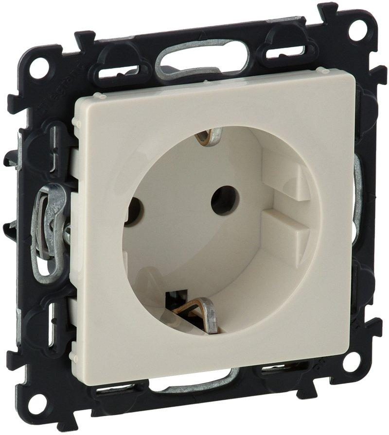 Schutzkontaktsteckdose seitliche Klemmen Valena Life Mandelweiß