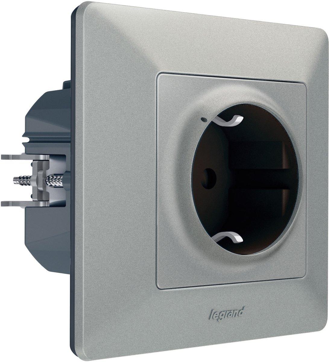 Schuko-Steckdose Valena Life with Netatmo Aluminium