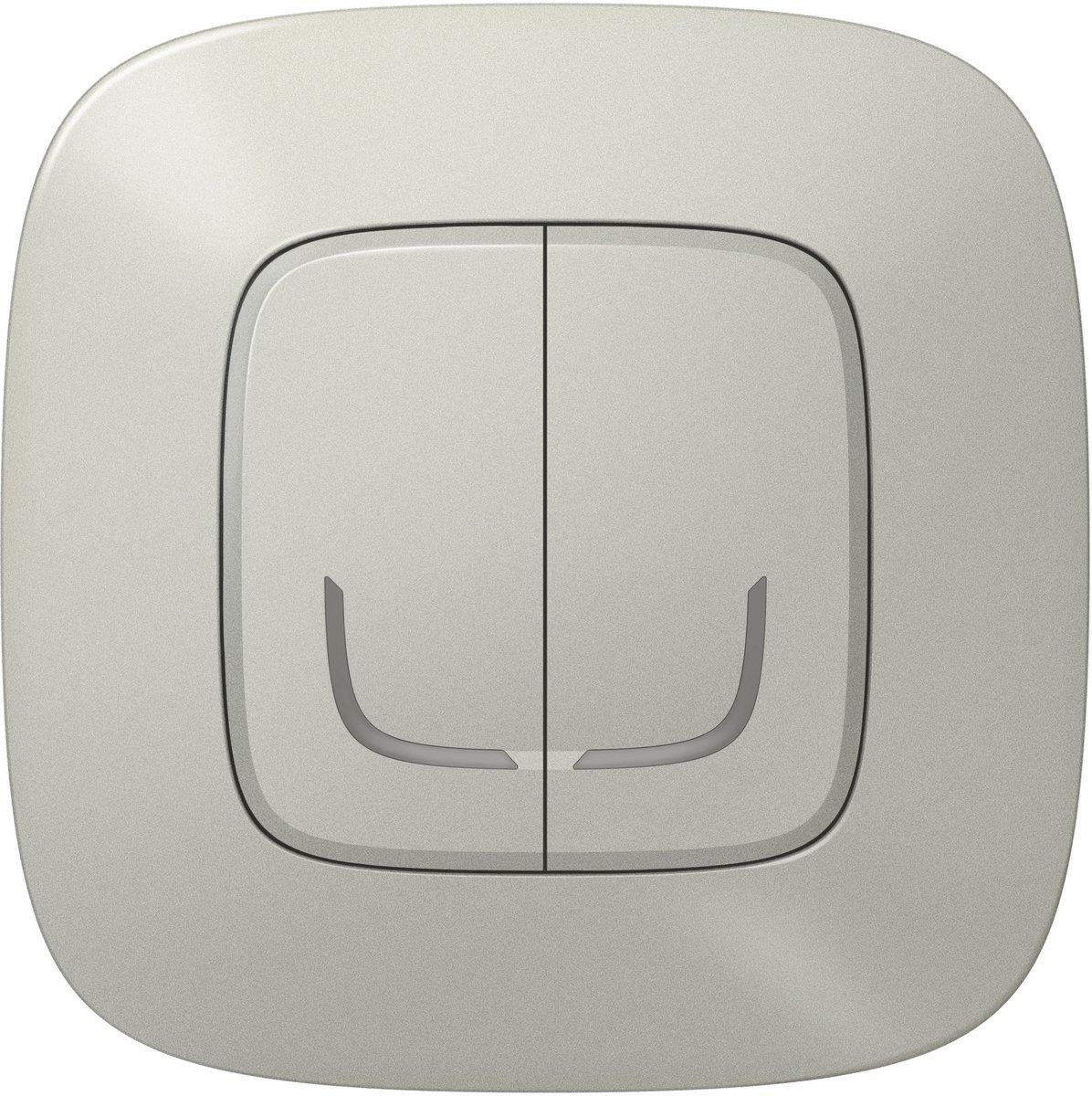 Funk-Wandsender Licht 2-fach Valena Allure with Netatmo Aluminium