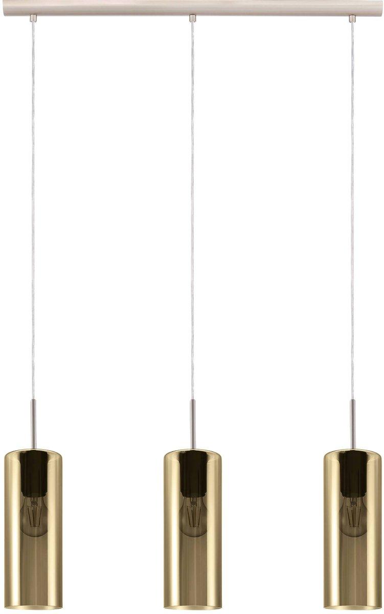 SELVINO Hängeleuchte 3x15W E27 nickel-matt/gold-transparent