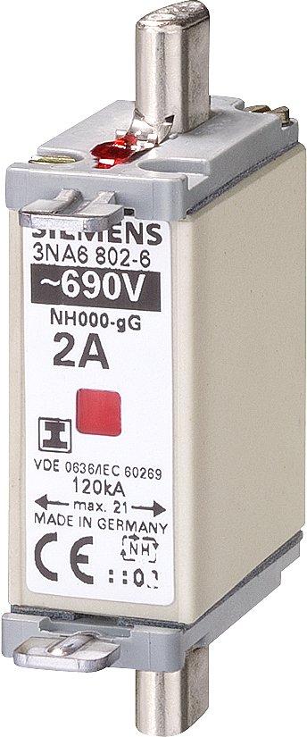 NH-Sicherungseinsatz NH000 In: 10 A gG Un AC: 690 V Un DC: 250 V Kombikennmelder