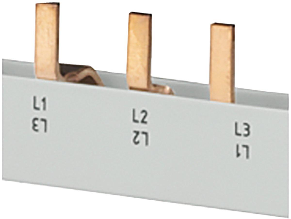 Stiftsammelschiene berührungssicher, 10mm2 3-phasig+HS, 214mm lang schneidbar