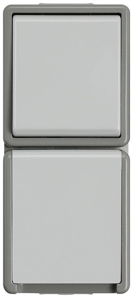 DELTA fläche IP44 Kombination Wechselschalter und Schuko-Steckdose