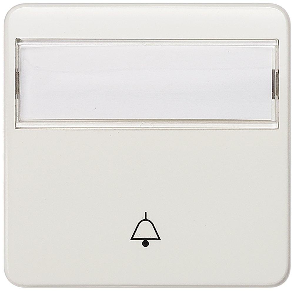 DELTA profil titanweiß Wippe mit Schild mit Symbol Glocke für Taster 65X65mm