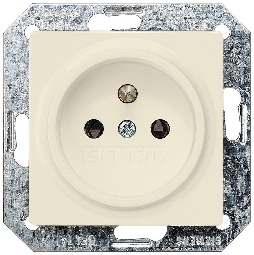 DELTA i-system elektroweiß Steckdose 10/16A 250V mit Mittenschutzkontakt 2-p.