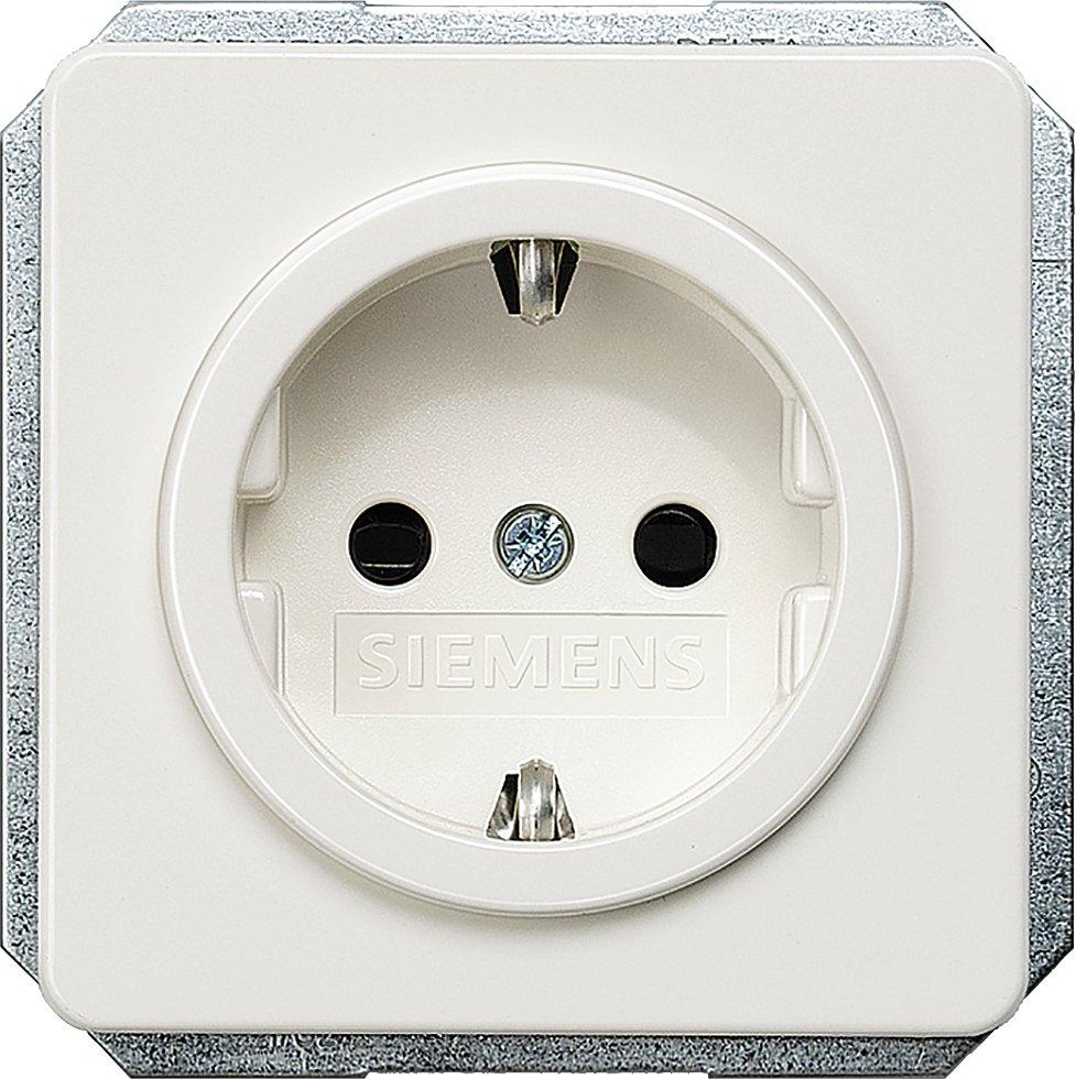 DELTA profil titanweiß Schuko-Steckdose 10/16A 250V mit schraubenlosen Anschl.