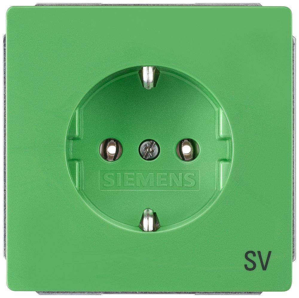 DELTA style Schuko-Steckdose 10/16A 250V mit Aufdruck SV grün
