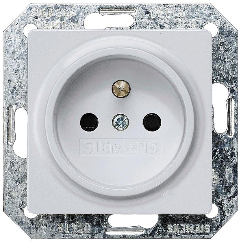 DELTA i-system aluminiummetallic Steckdose 10/16A 250V mit Mittenschutzkontakt